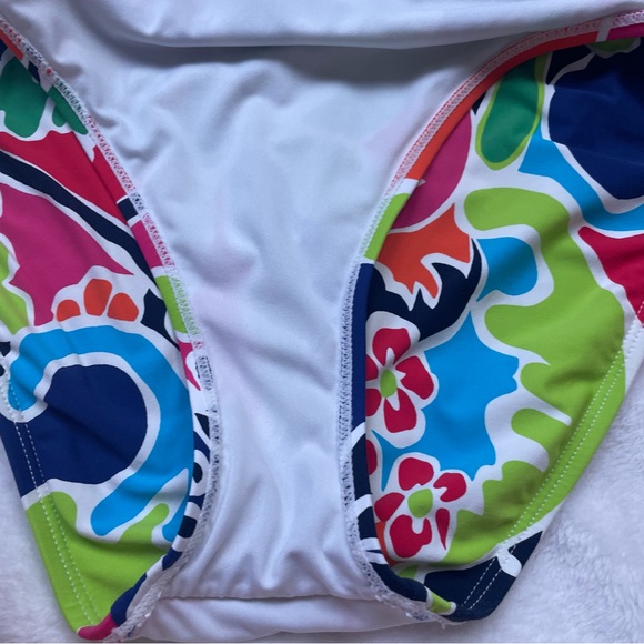 NAUTICA Tropical Open Back Criss Cross Vibrant One Piece Bathing Suit - Picture 10 of 16